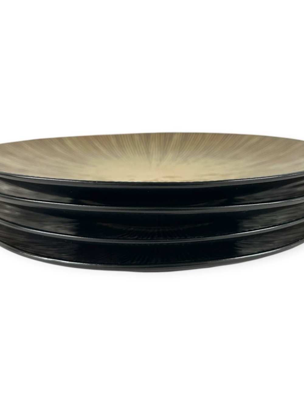 Home Trends Natural Serenity Dinner Plates 11. 3/4”  Tan Sunburst Set Of 4 - Picture 10 of 12
